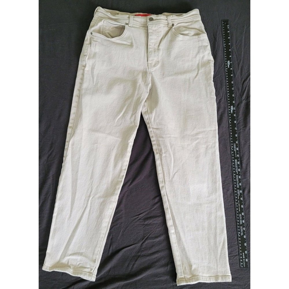 Gloria Vanderbilt Women's Size 16 Short Tan Straight Leg Pants Jeans